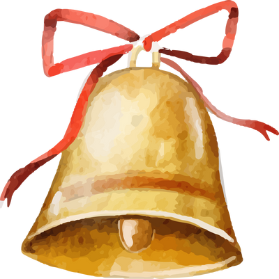 Watercolor Christmas Bell Illustration